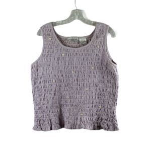 Victoria Jones Purple Women's Sleeveless Stretch Blouse 2X 061